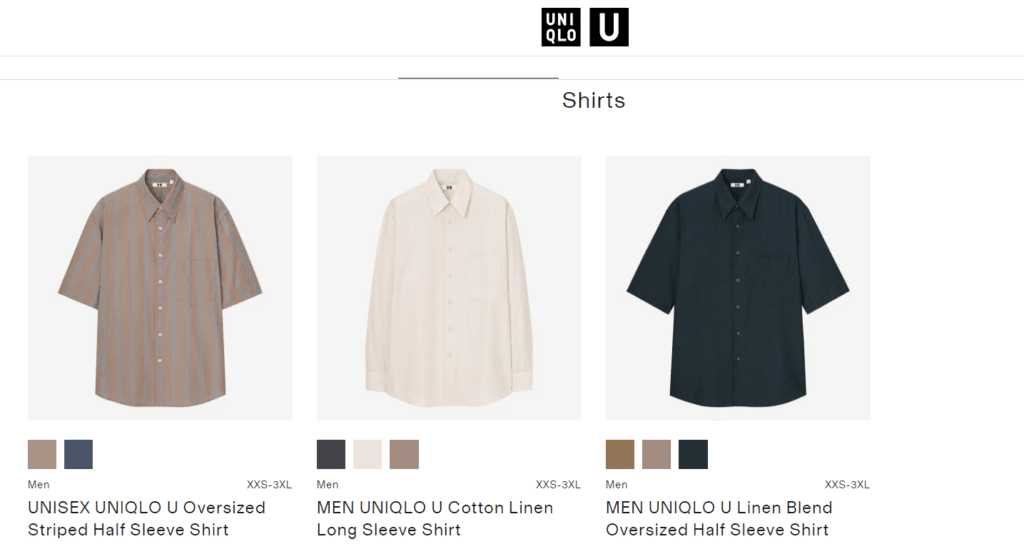 Uniqlo shirt collection