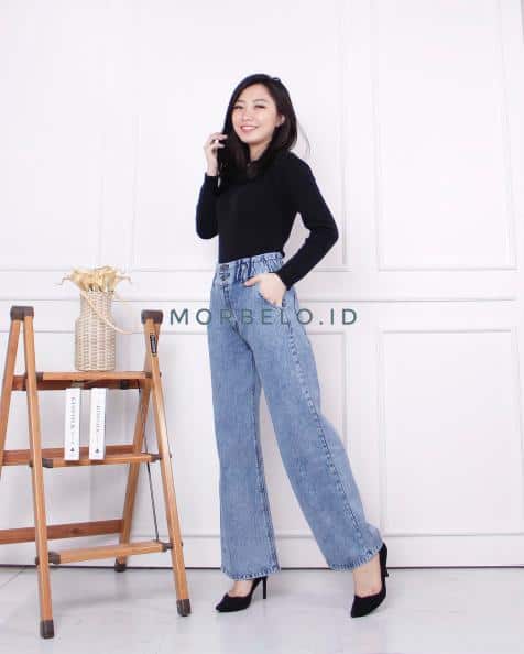 brand local di Indonesia model celana jeans kulot murah