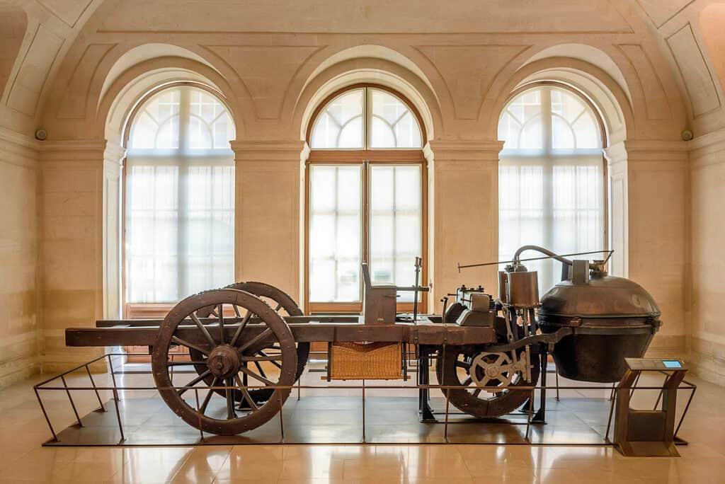 Gambar mobil FWD pertama di dunia: Fardier à vapeur 