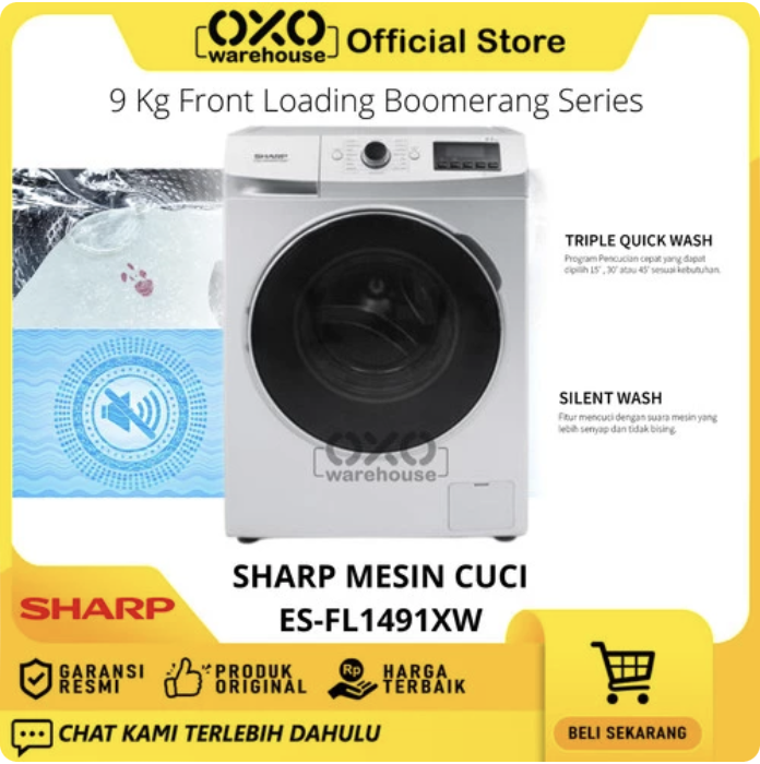 Mesin cuci Sharp tersedia di Oxo Warehouse