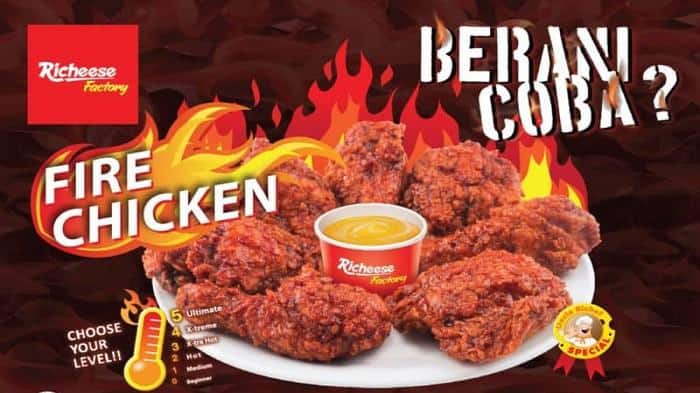 menu fire chicken Richeese Factory