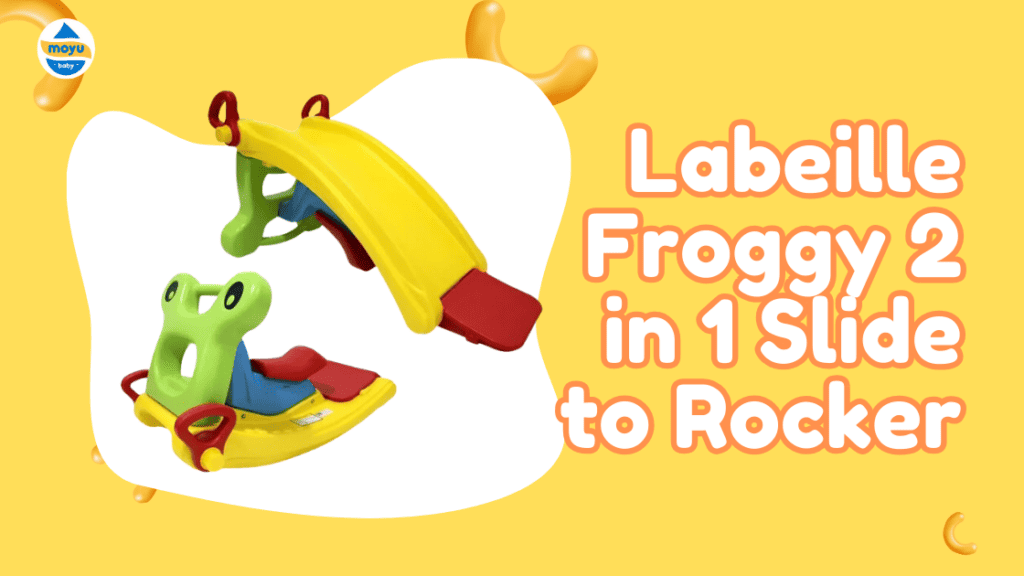 mainan anak 1 tahun : labeille froggy 2 in 1 slide to rocker